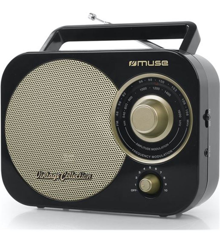 Muse M-055 RB negro oro radio analógica fm/am con altavoz integrado - 38646-82996-3700460205454