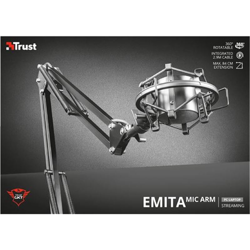 Trust 22563 brazo para micrófono gaming gxt 253 emite - diseño giratorio 360º - c - 42718-95649-8713439225631