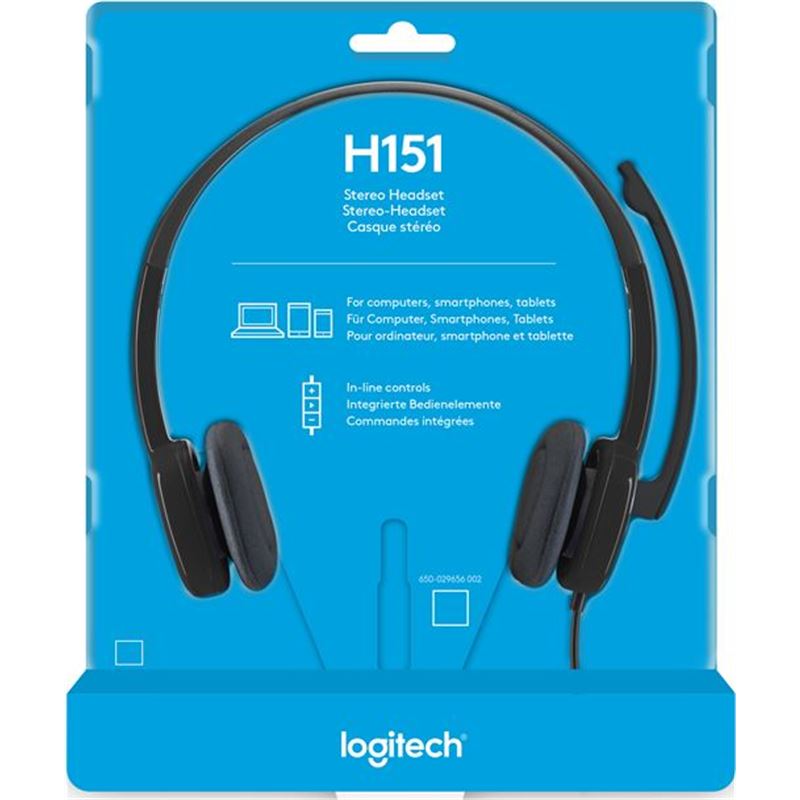 Logitech 981-000589 auriculares diadema con micrófono h151 - controles integrados en c - 36778-78964-5099206057333