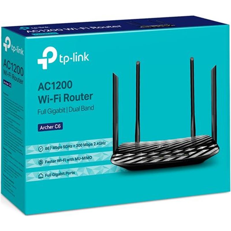 Tp-link ARCHER C6 V3.20 router inalámbrico archer c6 v2 1200mbps/ 2.4ghz 5ghz/ 5 antenas/ w - 69801-139633-6935364088903